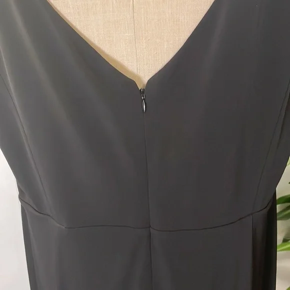 Calvin Klein v-neck midi black cold shoulder dress - Picture 5 of 7